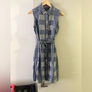 Tommy Hilfiger Gray Checkered Midi Dress